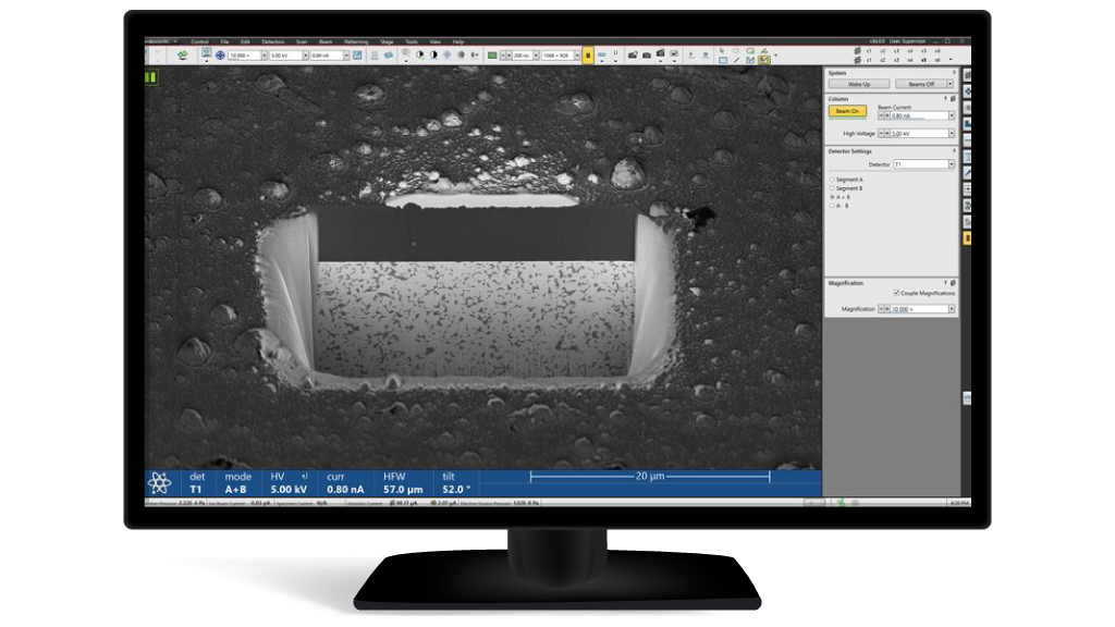 Automated FIB-SEM cross-section analysis with Scios 3 FIB-SEM.