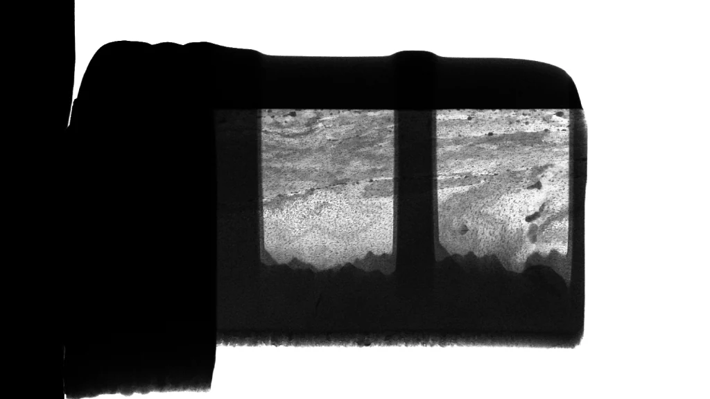 STEM-in-SEM image of AlCu lamella automatically fabricated using AutoTEM 5 Software.